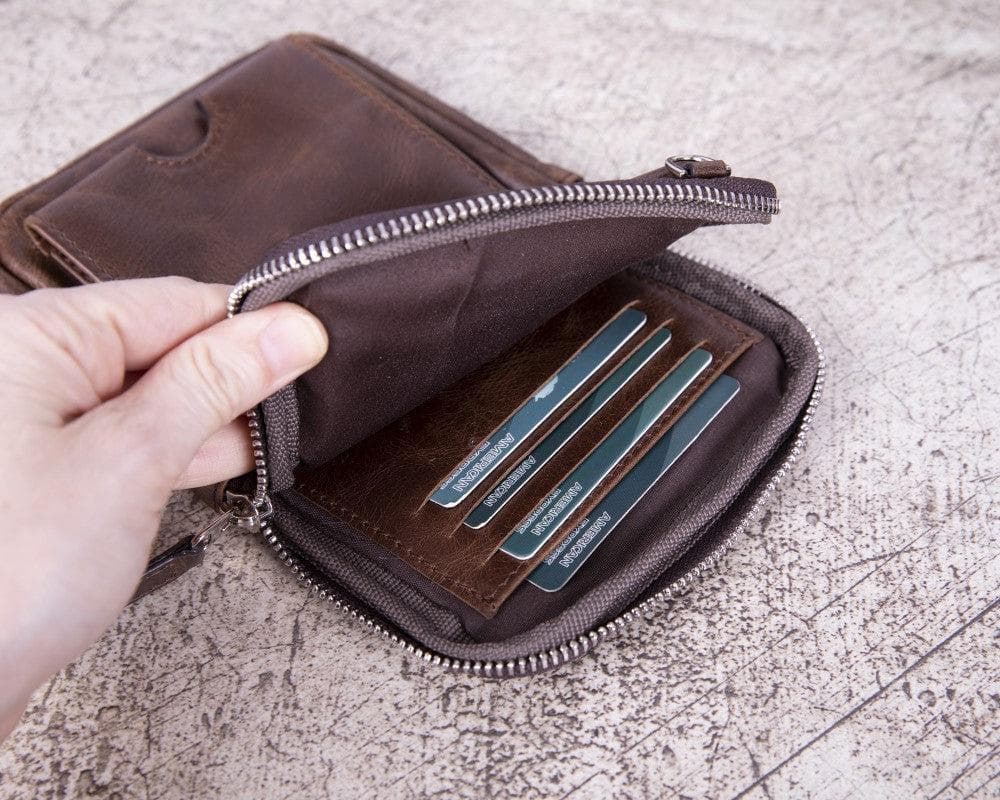 Leather Crossbody Bag - Smart Travel Phone & Wallet Organizer