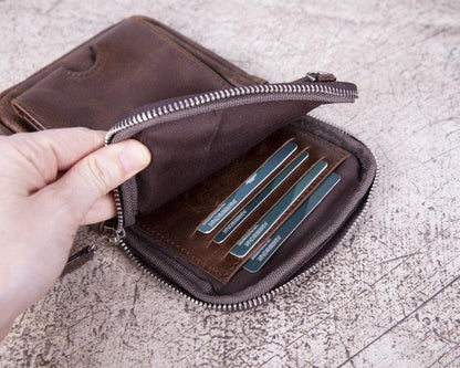 Leather Crossbody Bag - Smart Travel Phone & Wallet Organizer
