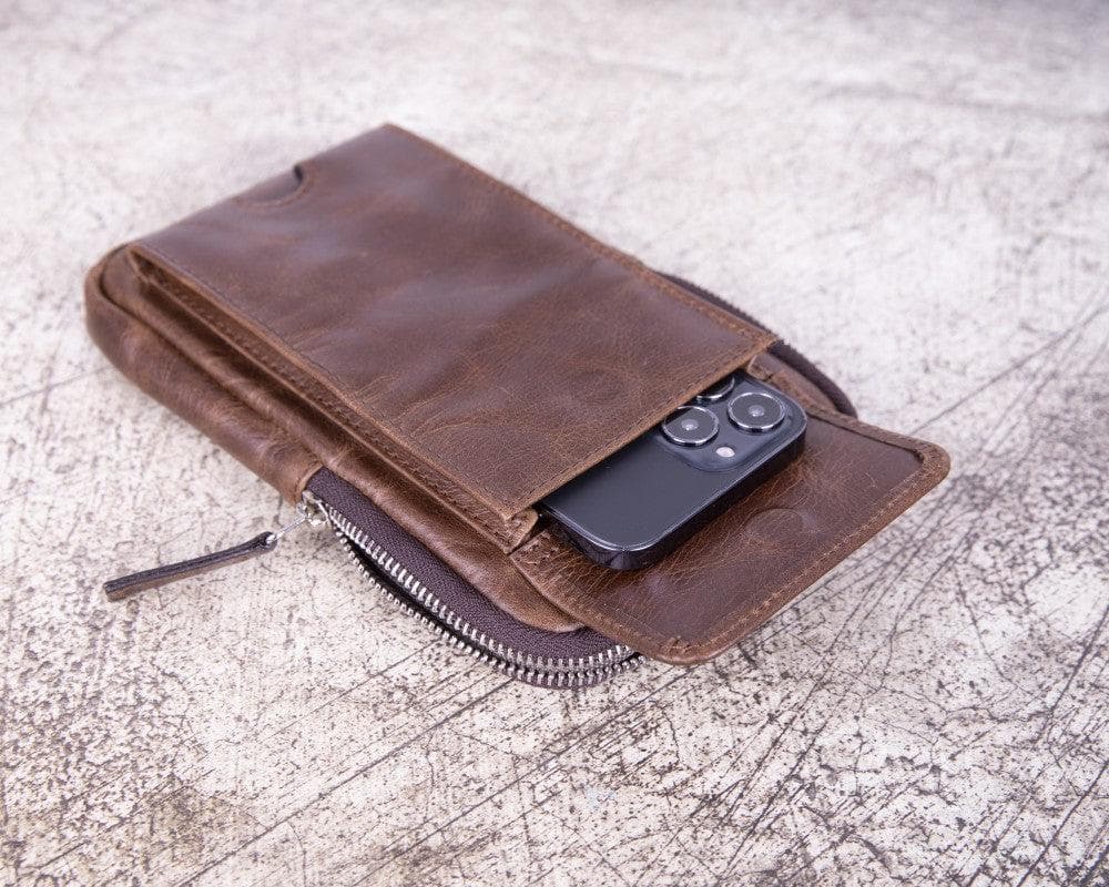 Leather Crossbody Bag - Smart Travel Phone & Wallet Organizer