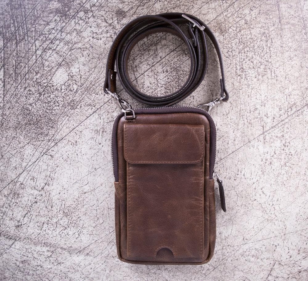 Leather Crossbody Bag - Smart Travel Phone & Wallet Organizer