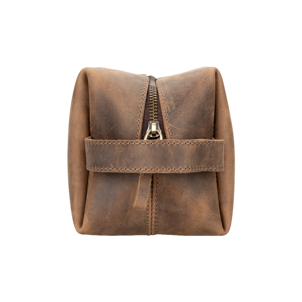 Leather Dopp Kit - Full-Grain Leather Toiletry Organizer, Medium