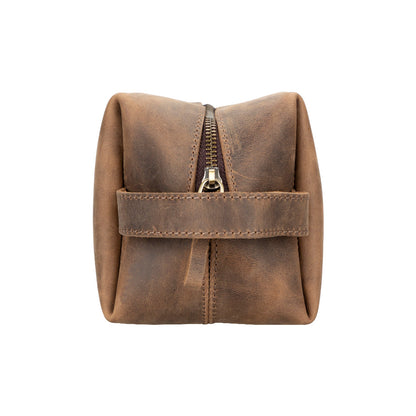 Leather Dopp Kit - Full-Grain Leather Toiletry Organizer, Medium