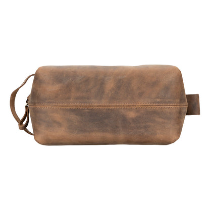 Leather Dopp Kit - Full-Grain Leather Toiletry Organizer, Medium