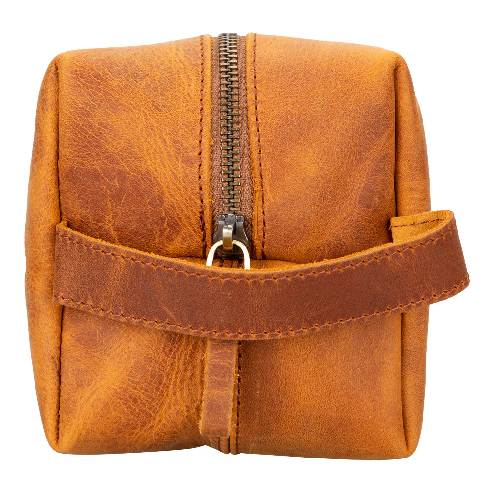 Leather Dopp Kit - Full-Grain Leather Toiletry Organizer, Medium