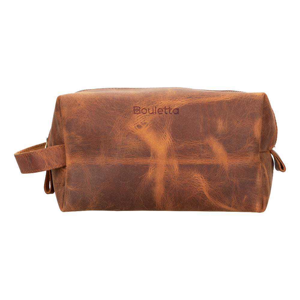 Leather Dopp Kit - Full-Grain Leather Toiletry Organizer, Medium