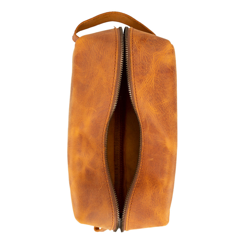 Leather Dopp Kit - Full-Grain Leather Toiletry Organizer, Medium