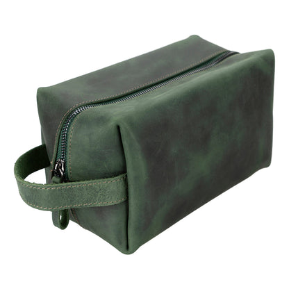 Leather Dopp Kit - Full-Grain Leather Toiletry Organizer, Medium