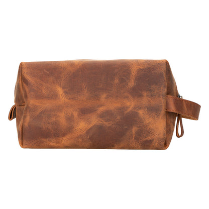 Leather Dopp Kit - Full-Grain Leather Toiletry Organizer, Medium