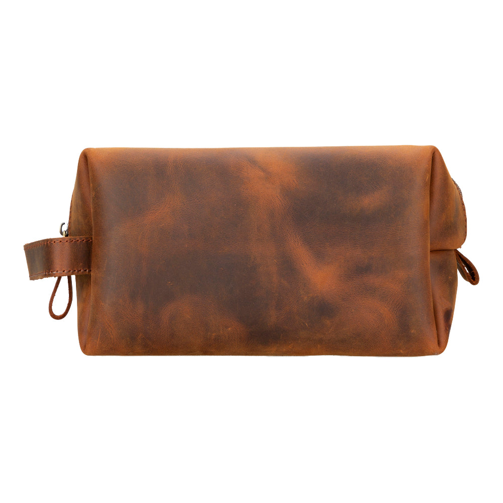 Leather Dopp Kit - Full-Grain Leather Toiletry Organizer, Medium