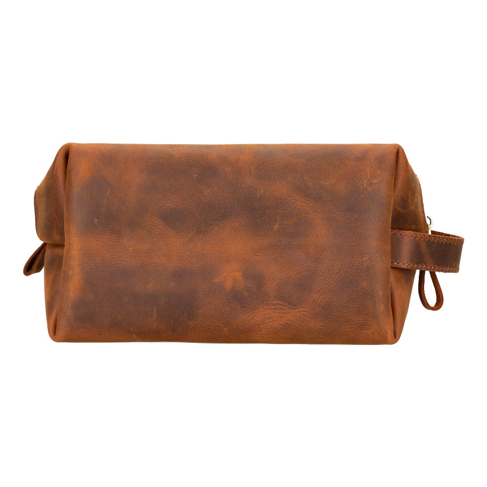 Leather Dopp Kit - Full-Grain Leather Toiletry Organizer, Medium