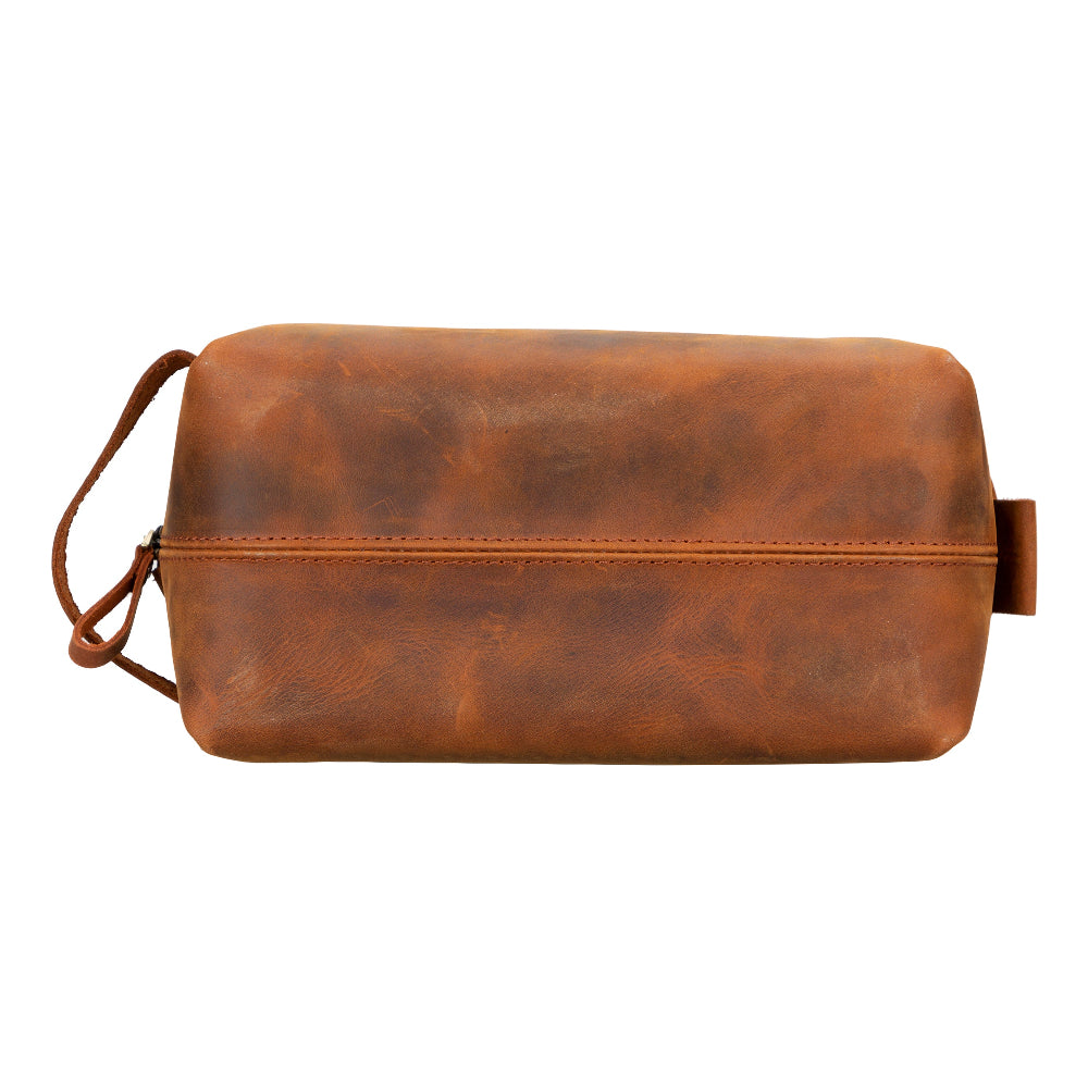Leather Dopp Kit - Full-Grain Leather Toiletry Organizer, Medium