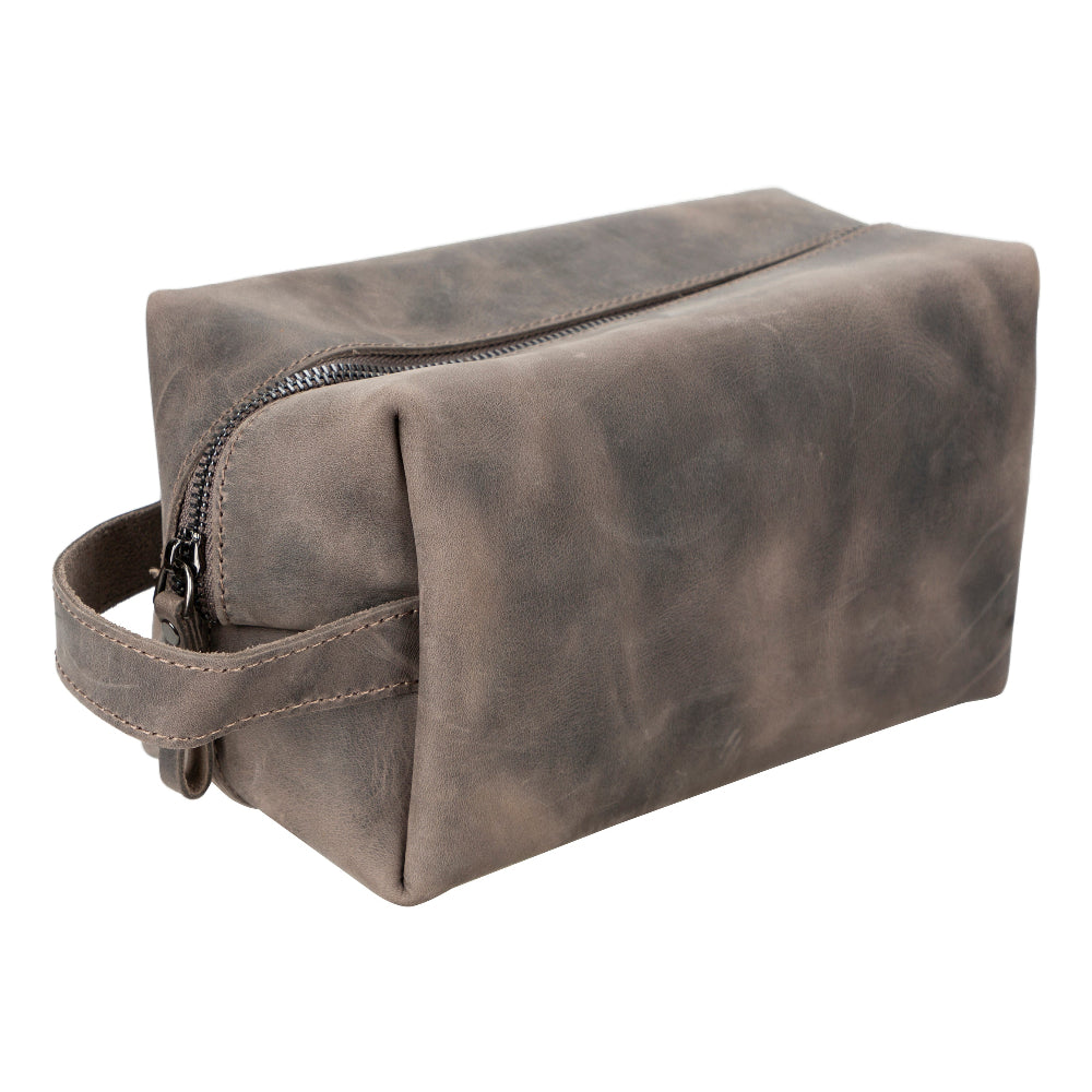 Leather Dopp Kit - Full-Grain Leather Toiletry Organizer, Medium