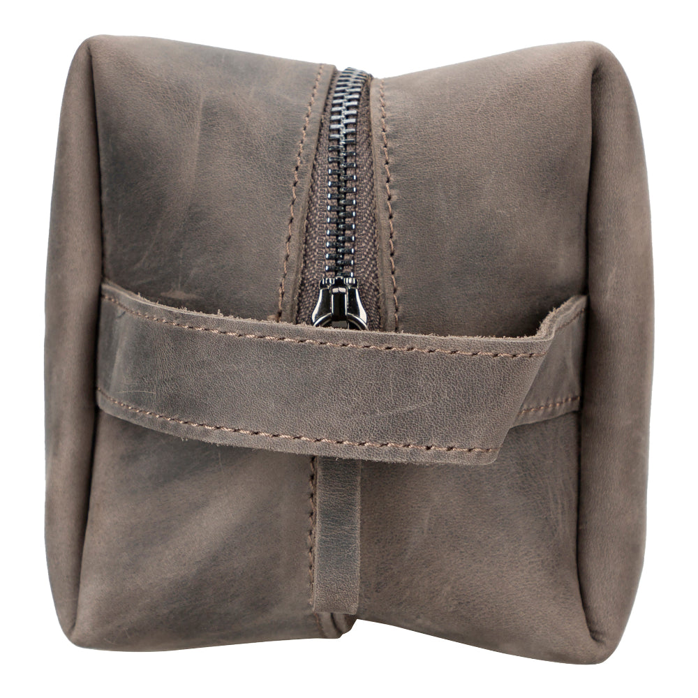 Leather Dopp Kit - Full-Grain Leather Toiletry Organizer, Medium