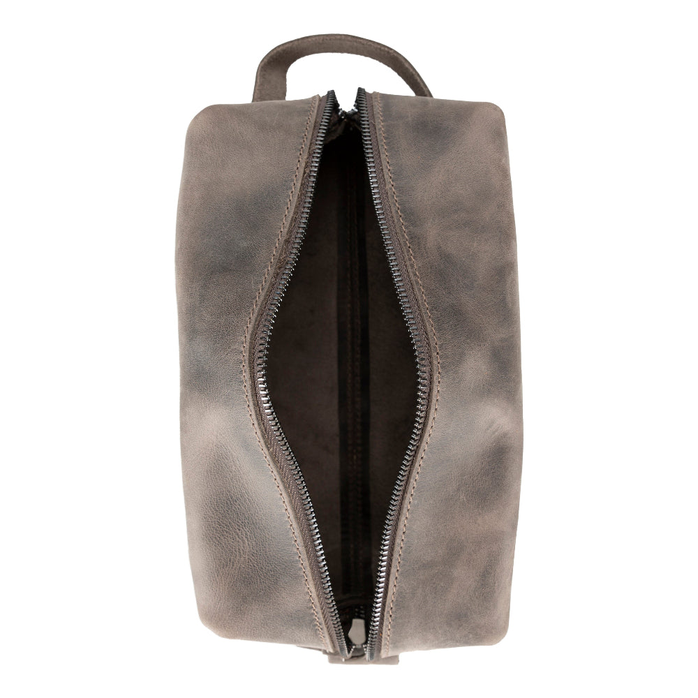 Leather Dopp Kit - Full-Grain Leather Toiletry Organizer, Medium