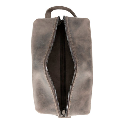 Leather Dopp Kit - Full-Grain Leather Toiletry Organizer, Medium