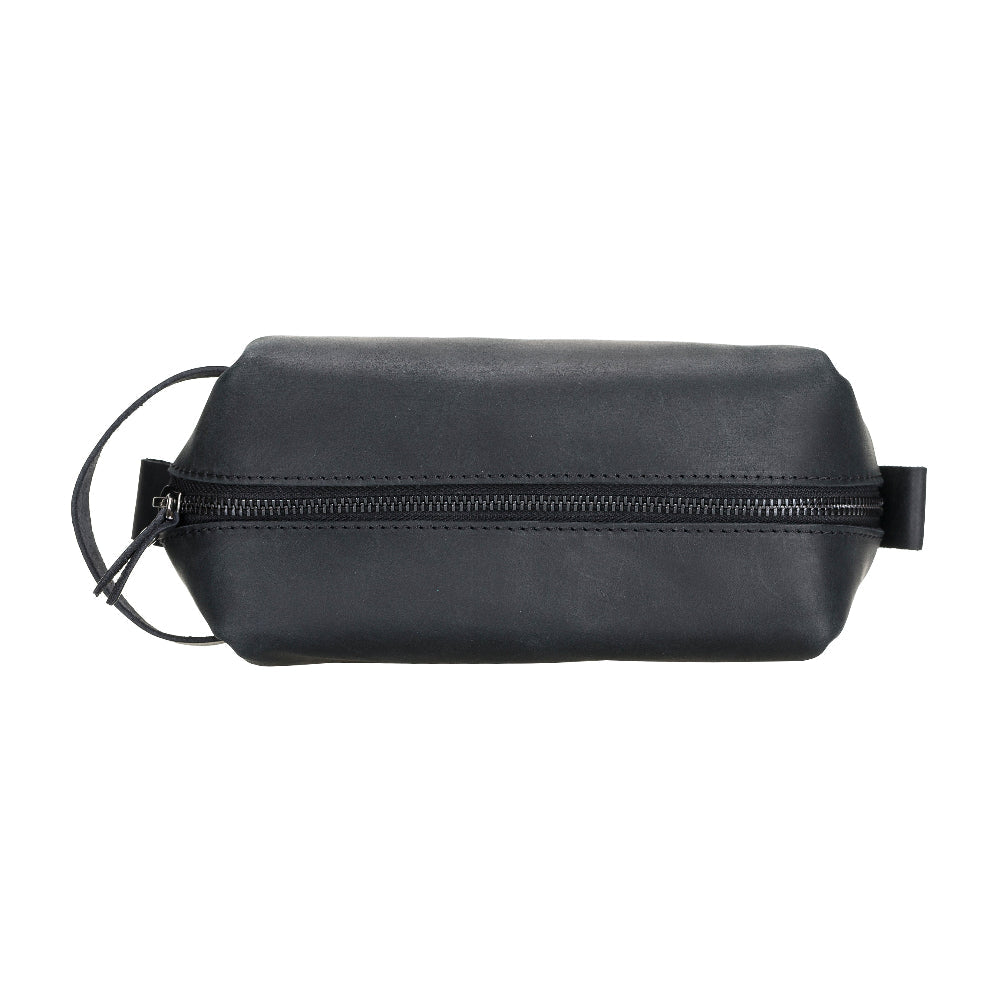Leather Dopp Kit - Full-Grain Leather Toiletry Organizer, Medium