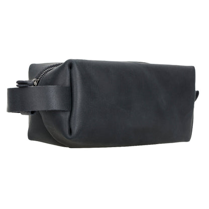 Leather Dopp Kit - Full-Grain Leather Toiletry Organizer, Medium