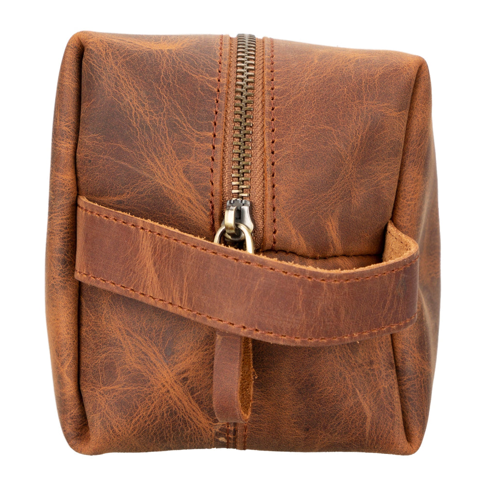 Leather Dopp Kit - Full-Grain Leather Toiletry Organizer, Medium