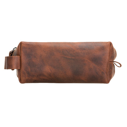 Leather Dopp Kit - Full-Grain Leather Toiletry Organizer, Medium