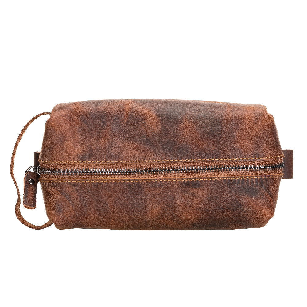 Leather Dopp Kit - Full-Grain Leather Toiletry Organizer, Medium