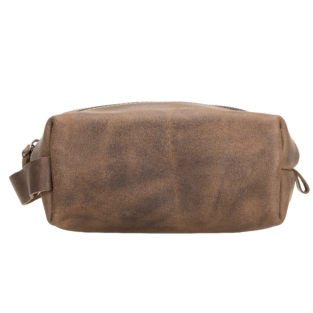 Leather Dopp Kit - Full-Grain Leather Toiletry Organizer, Medium