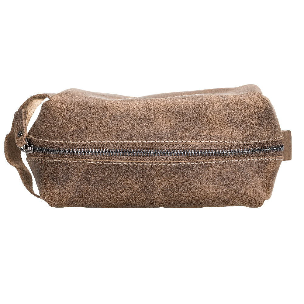 Leather Dopp Kit - Full-Grain Leather Toiletry Organizer, Medium