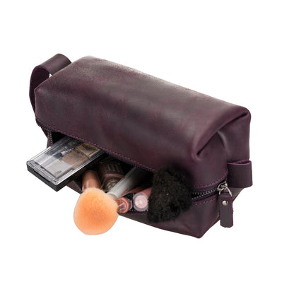 Leather Dopp Kit - Full-Grain Leather Toiletry Organizer, Medium