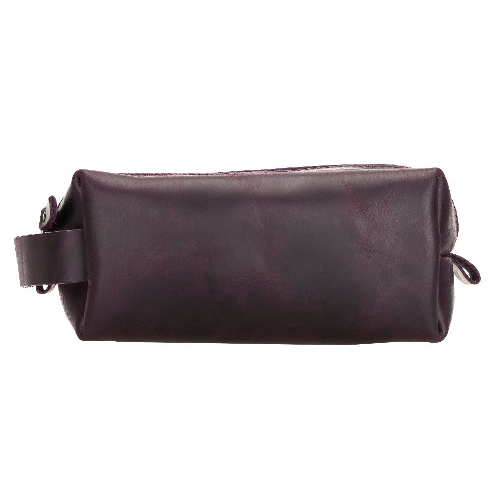 Leather Dopp Kit - Full-Grain Leather Toiletry Organizer, Medium
