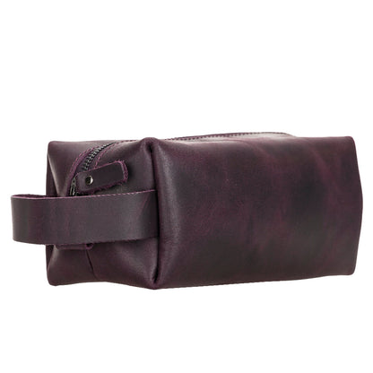 Leather Dopp Kit - Full-Grain Leather Toiletry Organizer, Medium