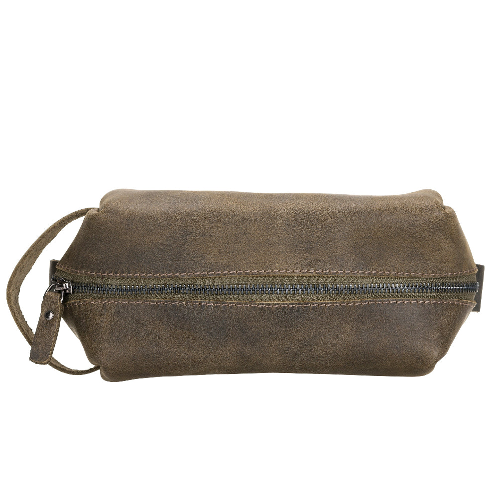 Leather Dopp Kit - Full-Grain Leather Toiletry Organizer, Medium