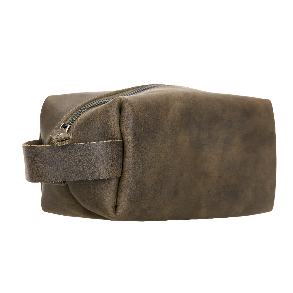 Leather Dopp Kit - Full-Grain Leather Toiletry Organizer, Medium