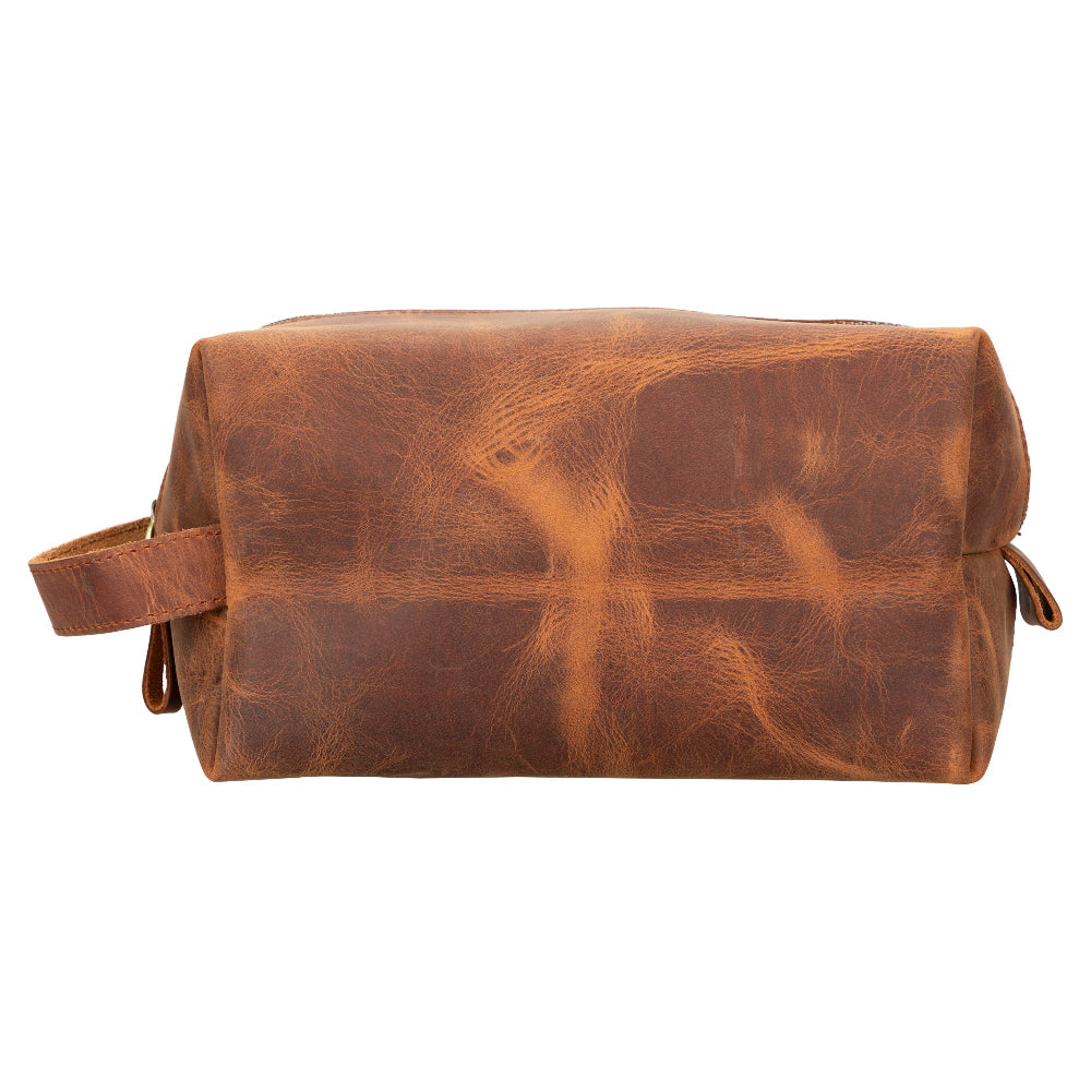 Leather Dopp Kit - Full-Grain Leather Toiletry Organizer, Medium