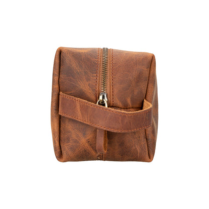 Leather Dopp Kit - Full-Grain Leather Toiletry Organizer, Medium