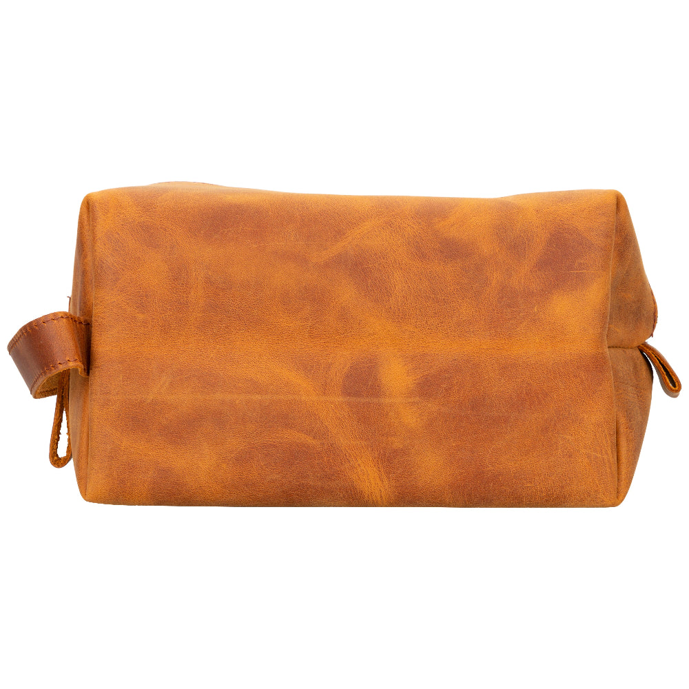 Leather Dopp Kit - Full-Grain Leather Toiletry Organizer, Medium