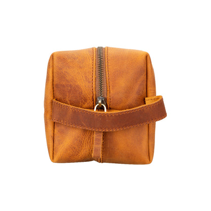 Leather Dopp Kit - Full-Grain Leather Toiletry Organizer, Medium