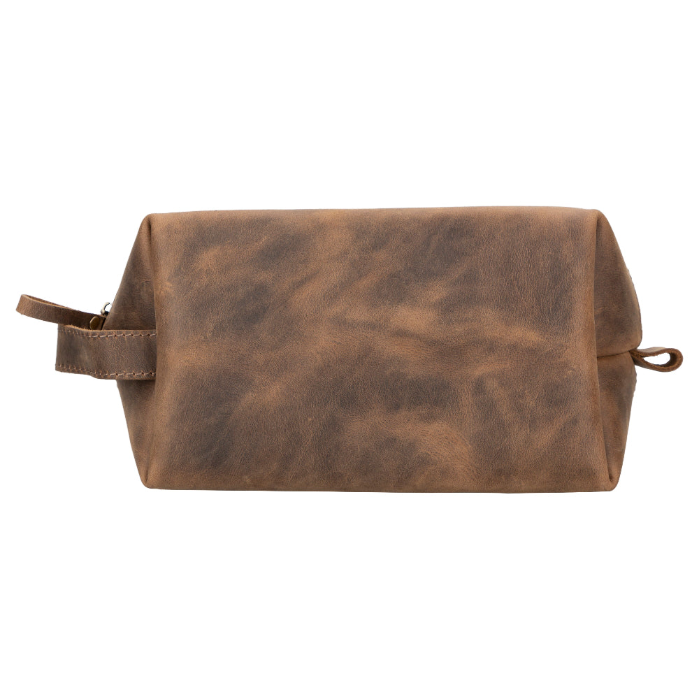 Leather Dopp Kit - Full-Grain Leather Toiletry Organizer, Medium