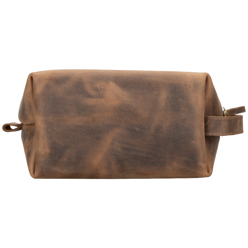 Leather Dopp Kit - Full-Grain Leather Toiletry Organizer, Medium