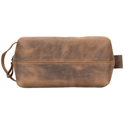 Leather Dopp Kit - Full-Grain Leather Toiletry Organizer, Medium