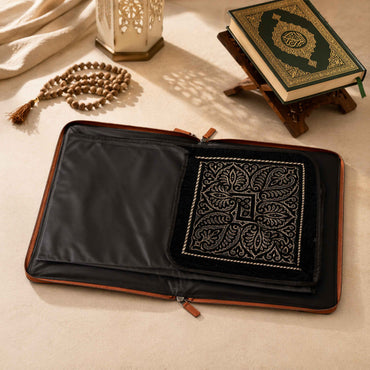 Leather Prayer Rug with Zipper Leather Case