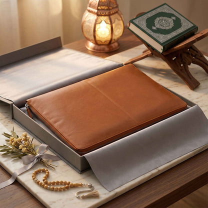 Leather Prayer Rug with Zipper Leather Case