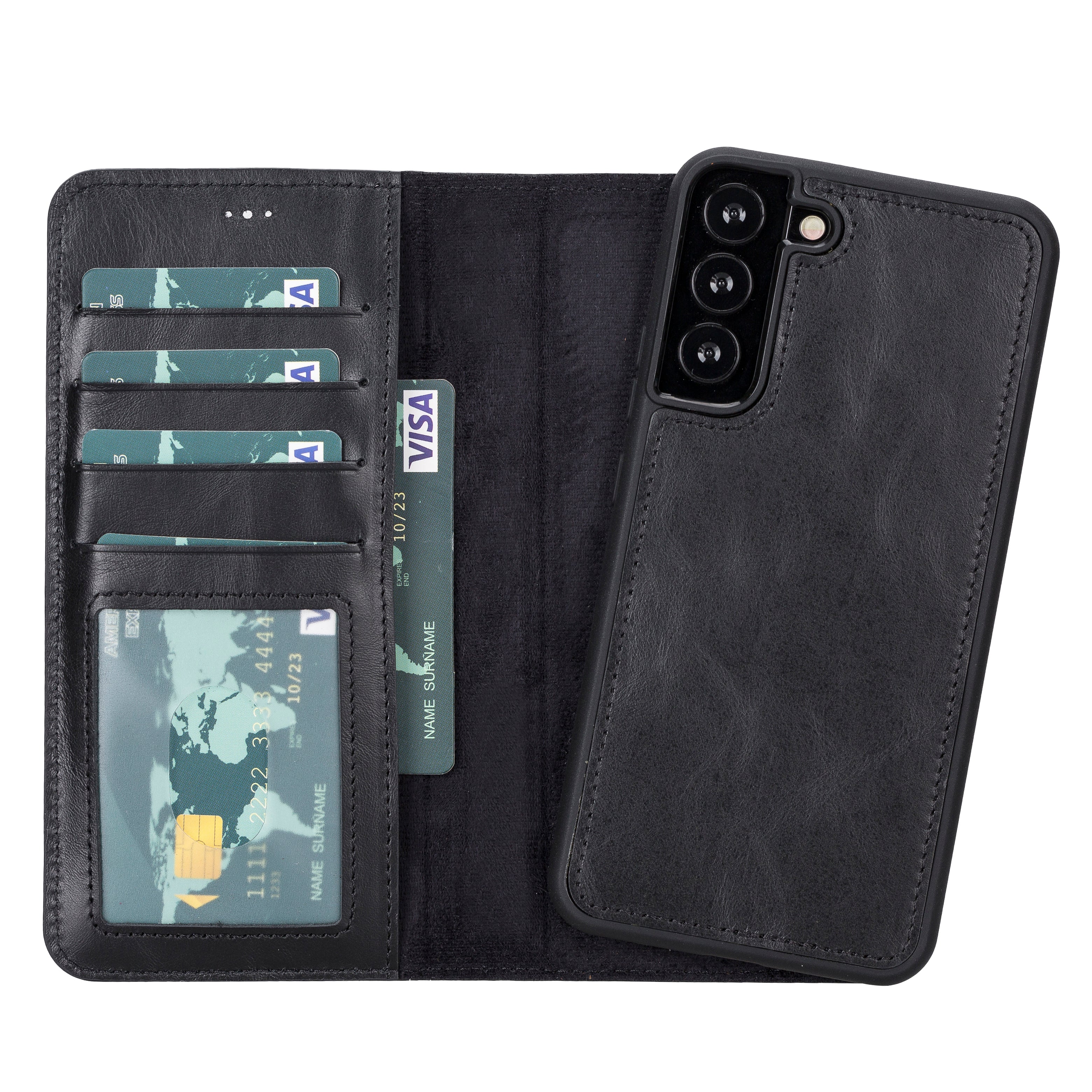 Leather Samsung Galaxy S23 Plus Detachable Wallet Case
