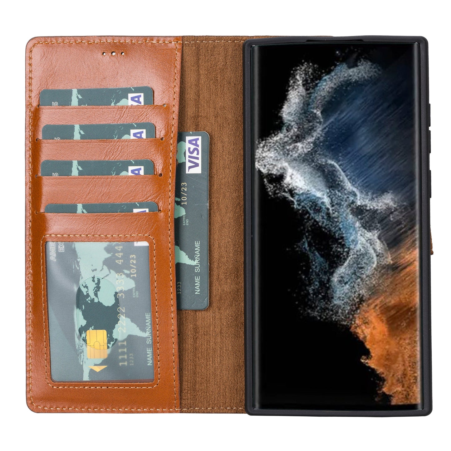 Leather Samsung Galaxy S23 Ultra Detachable Wallet Case