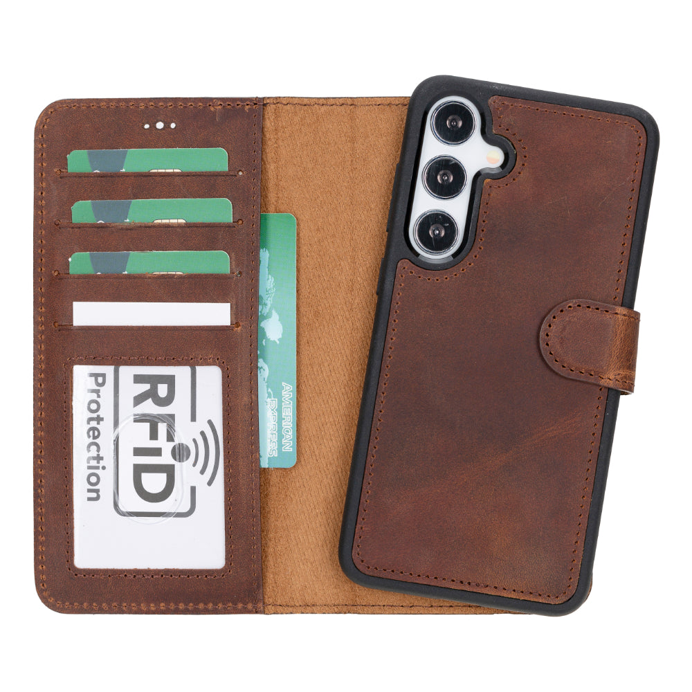 Leather Samsung Galaxy S25 Plus Detachable Wallet Case