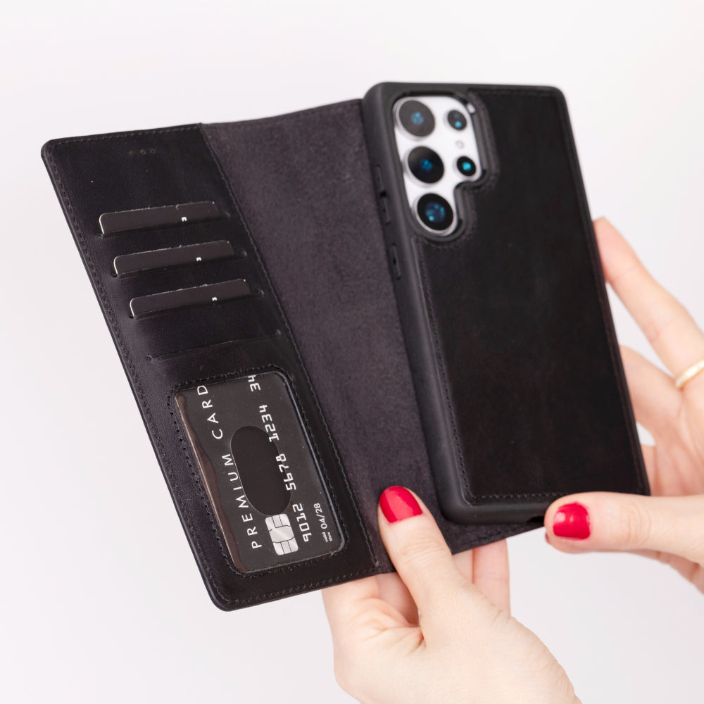 Leather Samsung Galaxy S25 Ultra Detachable Wallet Case