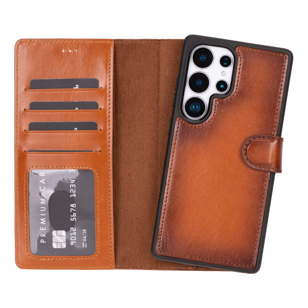 Leather Samsung Galaxy S25 Ultra Detachable Wallet Case