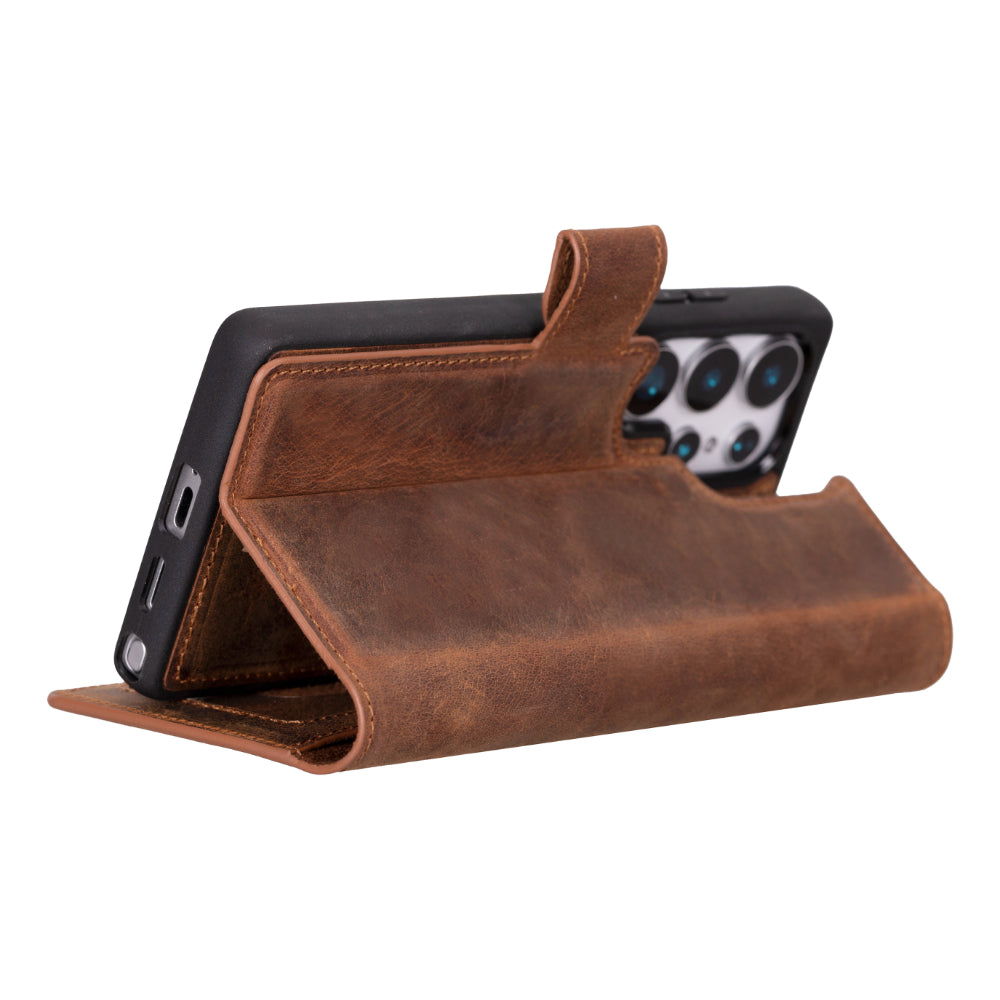 Leather Samsung Galaxy S25 Ultra Detachable Wallet Case