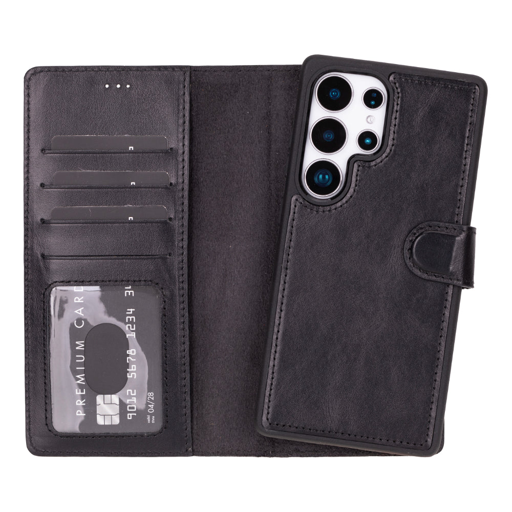 Leather Samsung Galaxy S25 Ultra Detachable Wallet Case