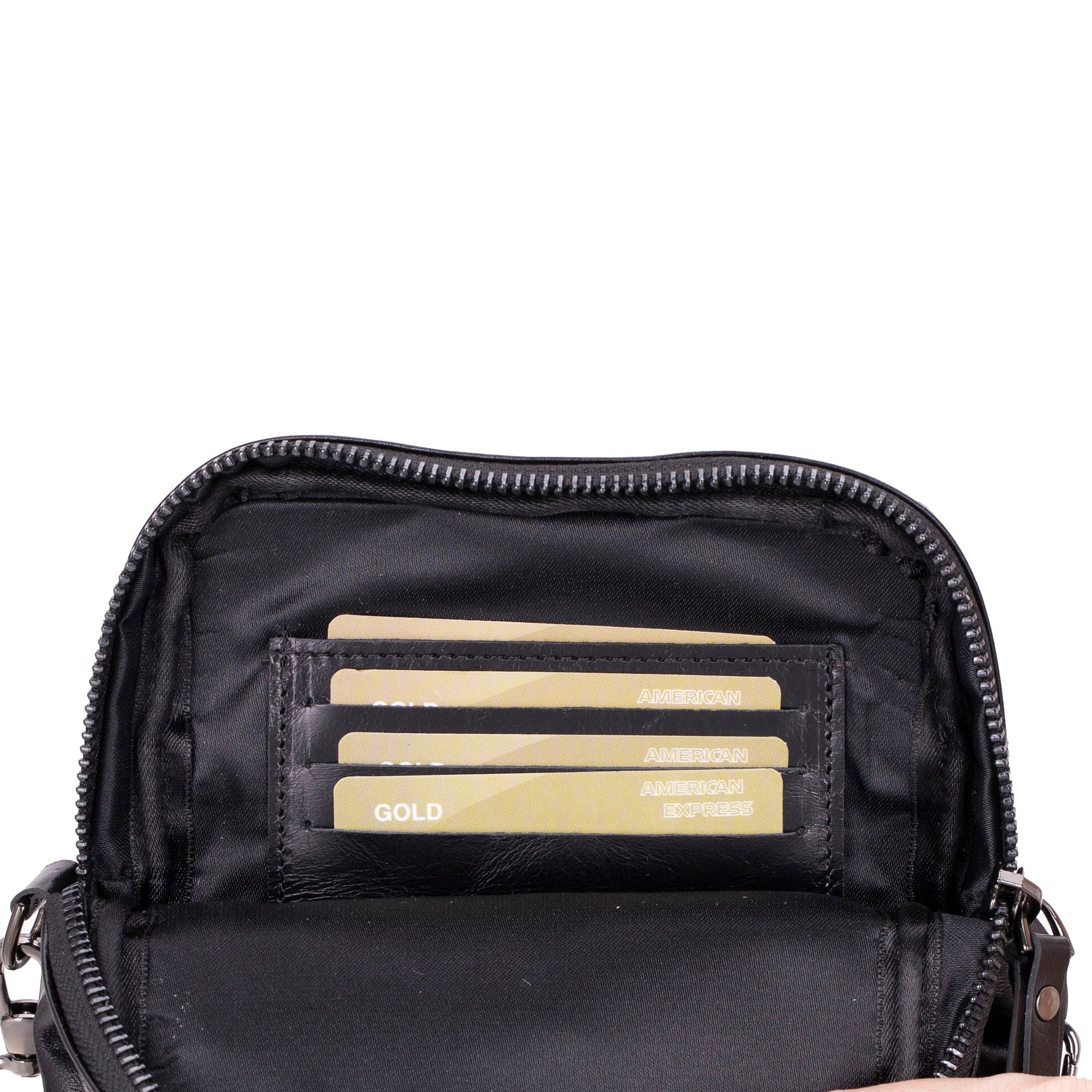 Leather Unisex Crossbody Wallet Bag - Compact Travel Phone & Card Holder