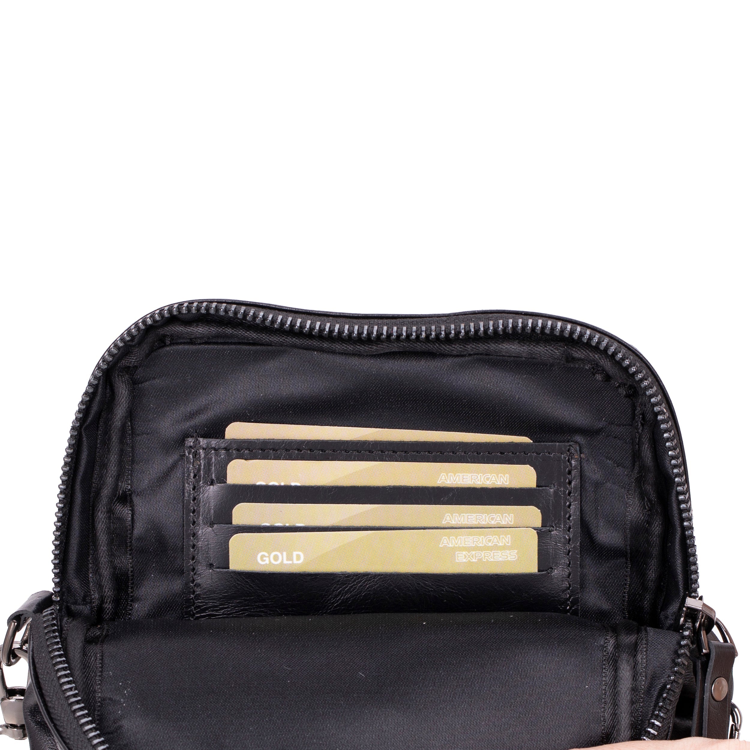 Leather Unisex Crossbody Wallet Bag - Compact Travel Phone & Card Holder
