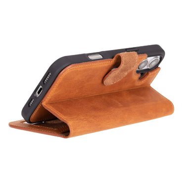 Leather iPhone 16-Detachable Wallet Case